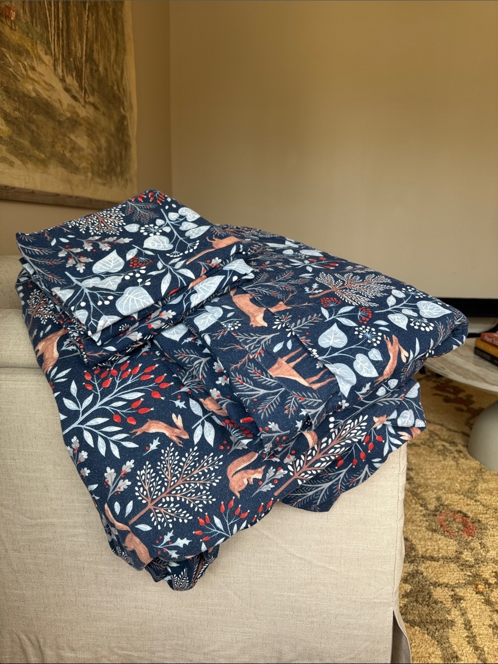 Garnet Hill Flannel Holiday Sheets - King